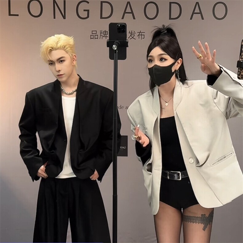 （现货）龙叨叨假两件褶皱垫肩西服5033-P105(裤子2611），男装西服，星座910-5