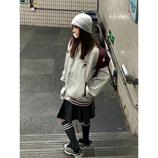 美式樱桃刺绣棒球服外套春秋新款复古夹克JK779-P59，男装夹克，星座208-5