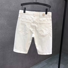 巨帅气青年牛仔短裤男夏季薄款2025年新款夏天男士白色五分牛仔裤，男装休闲裤，电商B212（原钱塘6029）