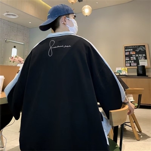 翻领短袖T恤男简约百搭休闲打底五分袖POLO衫 P35图片