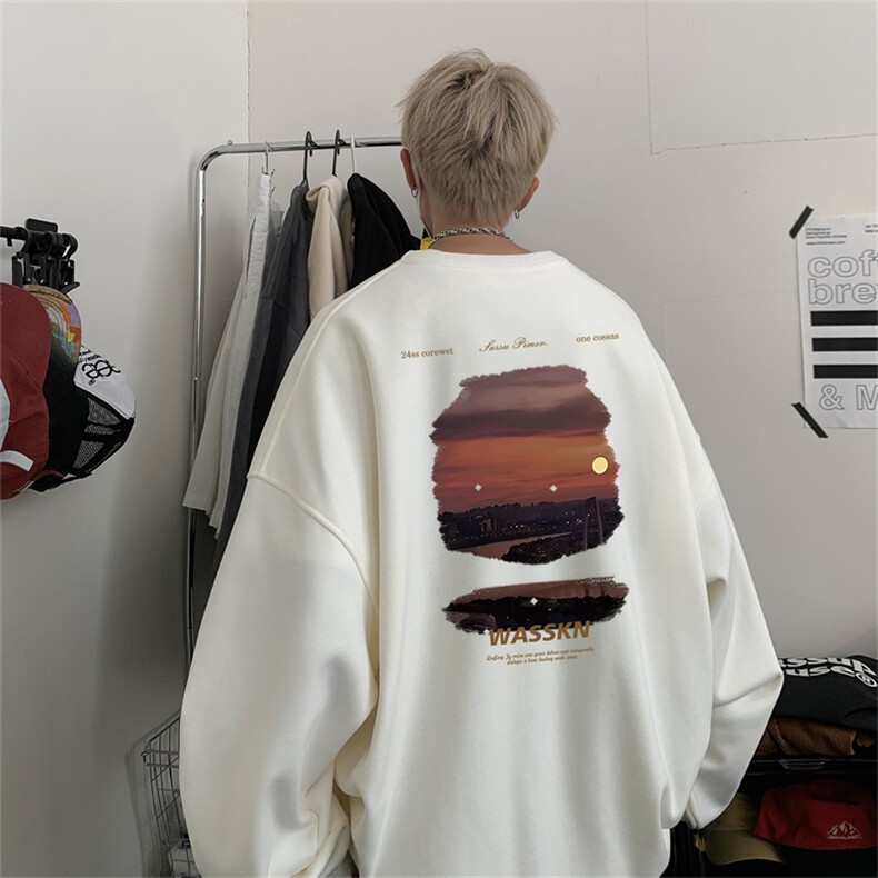特P25控48秋冬新款男士圆领卫衣宽松休闲日常百搭上衣WQ2420,男装卫衣,电商B370