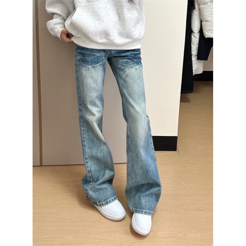 【有货】NZ455HH-特P42冰蓝闪电纹水洗牛仔裤男女直筒裤子,男装牛仔裤,星座1007（原301D）