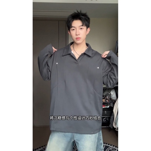 加绒加厚polo衫卫衣美式cleanft套头衫504-T504-特P28（加绒P33）图片