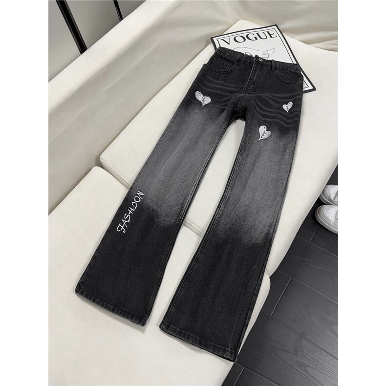 B221美式ins高街暗黑刺绣修身微喇牛仔裤LK25606-特P45控78，男装牛仔裤，电商B221
