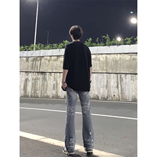 夏季美式高街ins小众破洞牛仔裤货号K755P6578，男装牛仔裤，电商A063