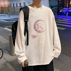 CX17-P25大码长袖t恤男春季新款打底衫男港风圆领卫衣男，男装T恤，电商B367