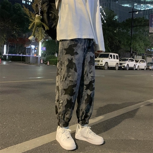 现货港风迷彩束脚休闲裤抽绳卫裤D201-DM07-P50图片