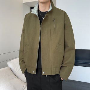 2025新款现货纯棉夹克男宽松立领上衣外套DSA157B-J2528-P93图片