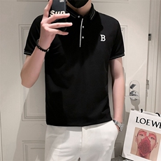 3032-P40刺绣衫男精神小伙短袖t恤网红同款半袖体恤，男装Polo衫，电商D310B