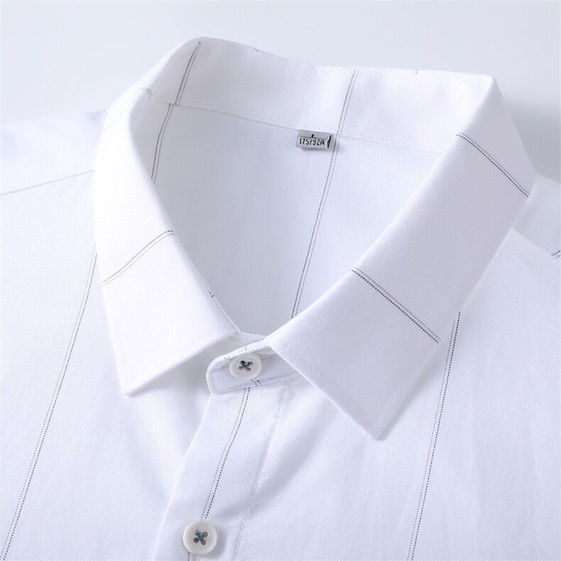 QLM18263男士夏季新款短袖格子衬衣百搭青年休闲衬衫修身免烫,男装衬衫,电商B360