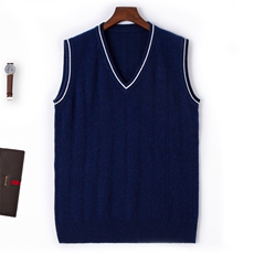 时尚男士V领休闲马甲秋季新款无袖针织背心修身百搭毛衣外套，男装背心/马甲，端硕羊绒