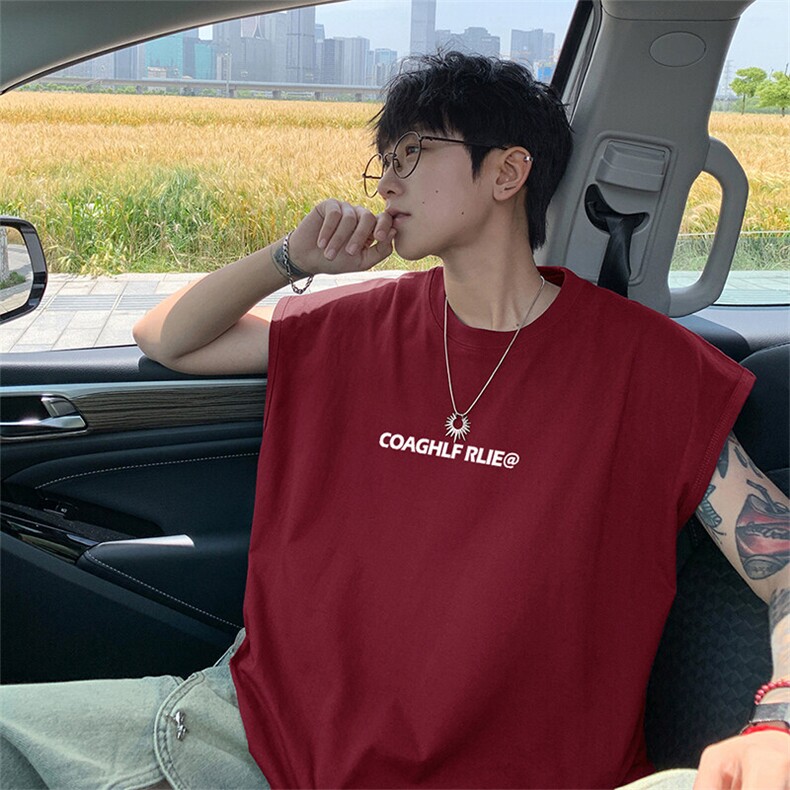 可48小时发货支持抖音得物来样二开240克重磅美式纯棉背心无袖t恤,男装背心/马甲,电商A486-1