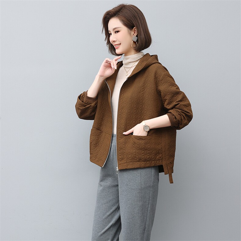 2024年春秋季新款潮韩版女纯色宽松显瘦休闲外套,女装短外套,独衣靓