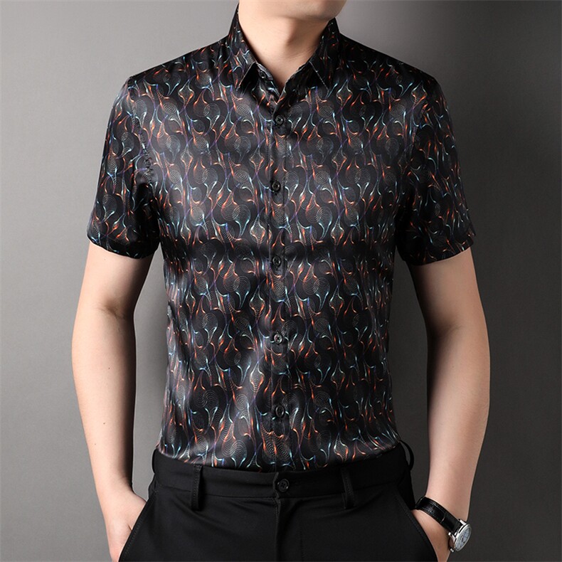 夏季商务休闲男士短袖polo衫中年男翻领男衬衫 ZL81161-P85图片