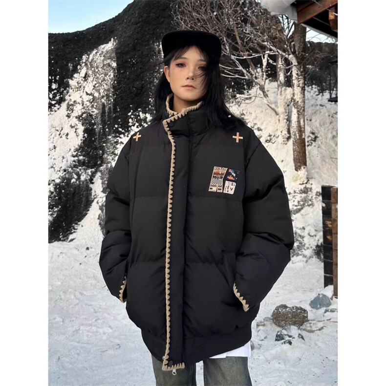 W10707-P88网图现货BUFU潮牌民族风棉服冬季情侣刺绣棉衣外套，男装民族服装，星座1608