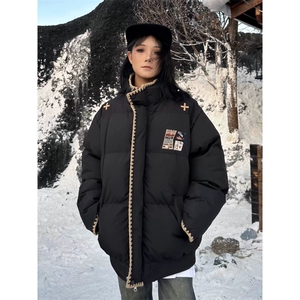 W10707-P88 网图现货 BUFU潮牌民族风棉服冬季情侣刺绣棉衣外套,男装民族服装,星座1608
