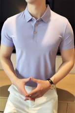 16色商务2024无痕polo衫短袖男士冰丝翻领T恤夏季-T0701-P60，男装T恤，电商D342