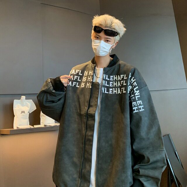 美式棒球服外套男春秋季潮牌痞帅高级感时尚潮流休闲宽松飞行夹克,男装夹克,星座410-6（原星座1304-1）