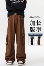 加长版工装裤男高个子阔腿直筒伞兵裤188cm110裤子KZ012P78加绒88，男装休闲裤，电商B312
