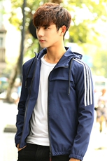 男休闲运动春秋薄款连帽夹克外套5032-1_JK356-P60，男装夹克，星座1516-1