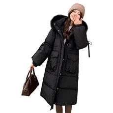 现货现货！冬装2024气质加厚保暖白鸭绒超大狐狸毛领长款羽绒服女，女装羽绒服，时尚风爆