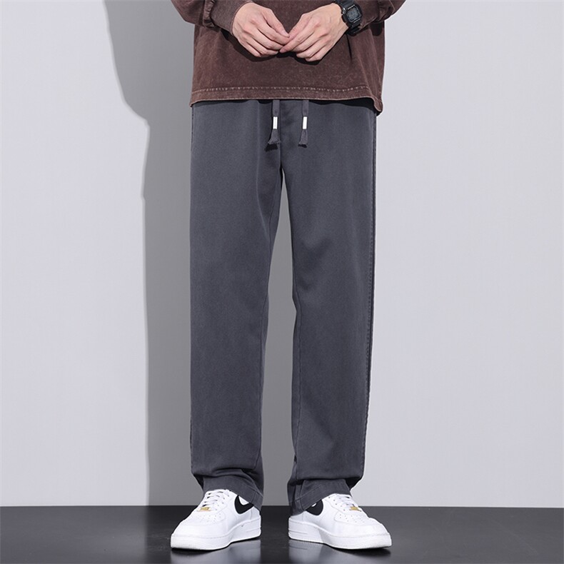 现货男士休闲长裤春季新款潮流宽松直筒阔腿条纹工装裤Z2354-P45,男装工装外套,星座509