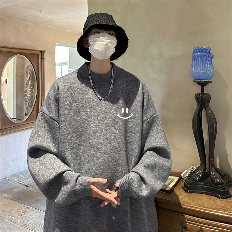 控68半高领毛衣男士大码针织衫男毛线衣男M18204-P45加绒款-P65,男装针织衫/毛衣,电商A040
