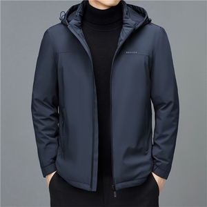 冬季连帽羽绒服新款中年男士爸爸加厚休闲白鸭绒外套MYYL012-P210图片