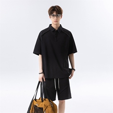 日系polo衫拼接T恤套装T3644上衣特P29控58/DK8615特P29控58，男装T恤，电商A007