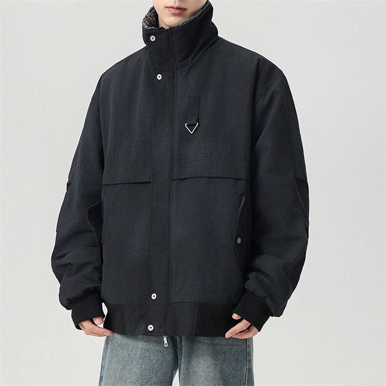 加绒外套男款2025冬季新款加厚保暖工装防风夹克立领JR2151-P110,男装夹克,星座210-1