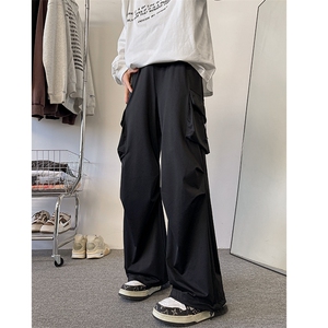 8XL-M 特大码冰丝裤男美式工装裤高腰垂感宽松防晒阔腿裤K962P45图片