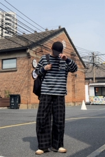 肌理感格纹休闲裤男2025卫裤搭配卫衣牛仔裤子1412-2/1030/P55，男装牛仔裤，星座1412-2