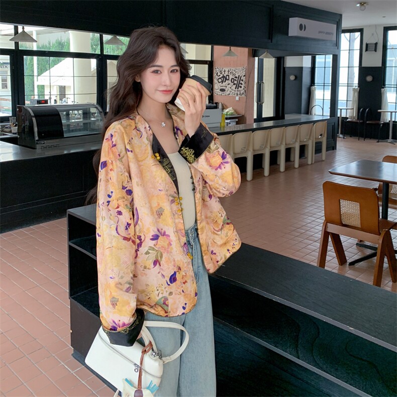 正反两穿金丝绒刺绣新中式外套2C081-0262P160K258,女装短外套,2C081