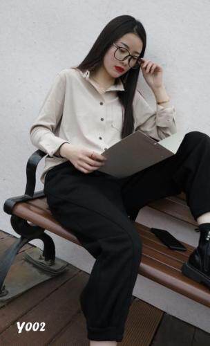 春款针织衬衣，女装，纯色回音