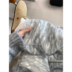 美式彩虹糯米裤裤子宽松bf慵懒风cleanfit休闲裤男款K6766-P45图片