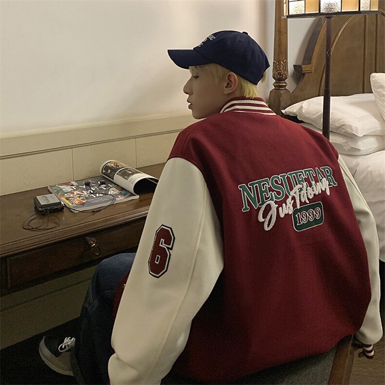 宽松经典款宽松外套撞色贴布新潮设计时尚棒球服HY202P108控138,女装短外套,电商A102B