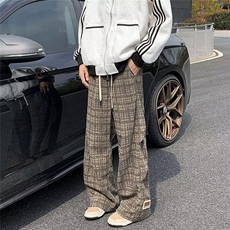 格子裤子男女士韩版潮流高街帅气百搭2024冬季ins长裤K5973-P41，男装休闲裤，星座412-2
