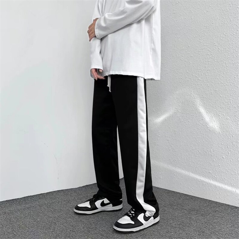 夏季新款直筒卫裤男高街ins潮牌垂感阔腿运动休闲裤宽松K963-P30,男装休闲裤,星座1008