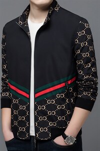 印花外套男秋季新款潮流棒球领夹克中年男士休闲服ASDJ6600-P210，男装夹克，电商B212（原钱塘6029）