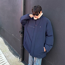 冬季羊羔绒拼接可翻立领棉衣男女潮流复古户外加厚保暖工装棉服，男装棉衣，星座601-2