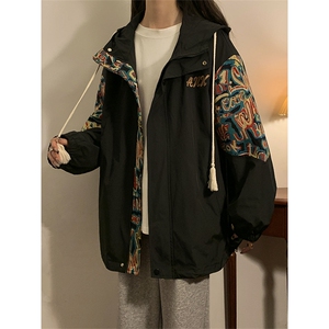 春秋季绣花外套男女同款新款美式夹克XZ102B-1-JK2531P85图片