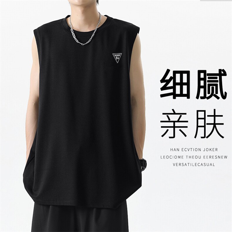 宽松垂感夏季时尚无袖T恤冰丝潮流百搭TT382-特批3459,男装T恤,星座718