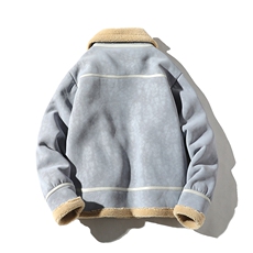 日系白底冬季皮毛一体男加绒加厚夹克外套Z1929-P260大码M-5XL，男装夹克，电商D308