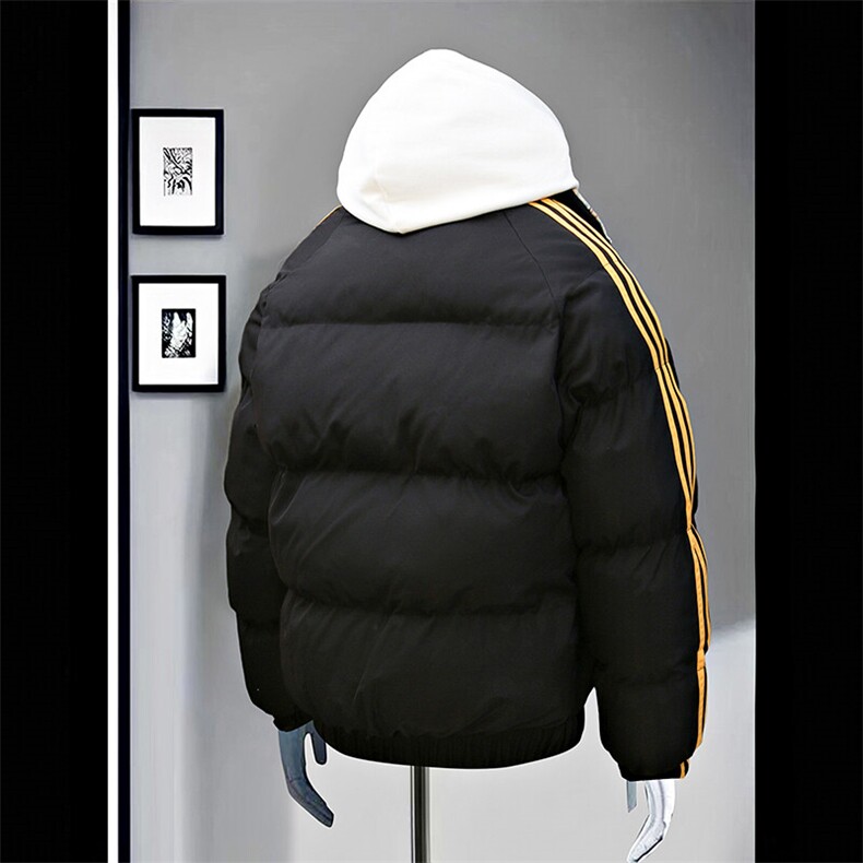冬季港风三条杠立领棉服防风保暖加厚棉衣外套MY1128P80,男装棉衣,电商A128