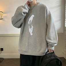 圆领卫衣男大码加厚加绒长袖t恤男S6147-P28加绒款-P33，男装卫衣，电商A040