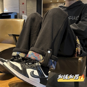 小熊卷边灯芯绒加绒加厚休闲裤 KK376 特P55图片
