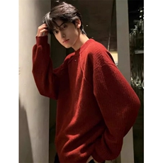 春季美式潮牌重磅廓形圆领毛衣男宽松百搭套头上衣潮MGT56，男装针织衫/毛衣，星座1116A（原606A-3）