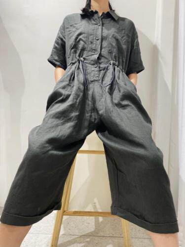 百分百纯亚麻连体裤，女装连体裤，E·呀