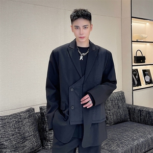 红炸街西服外套男高级感黑色上衣设计感小众A345-181-P135图片