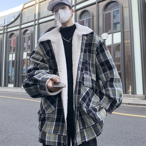 羊羔毛加绒加厚棉服外套男冬季百搭情侣棉衣 M166 P105 控148图片